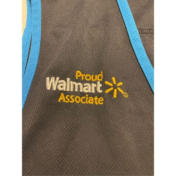 Walmart Vest Sz Large Gray Blue Work Uniform Proud Associate Zip Logo - Picture 5 of 10